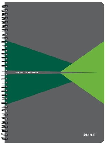 Leitz Office Collegeblock – A4 Linjerad Anteckningsblock med Kartongomslag, Spiralbindning, 360 Graders Öppning, 180 Sidor / 90 Ark av FSC-Certifierat Papper (80 g/m²), För Kontor & Skola, 46481055