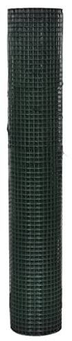 Grillage galvanisé pour poules - Avec revêtement en PVC - 10 x 1 m - Vert - Grillage métallique robuste pour enclos à volailles, poulailler et barrière de jardin