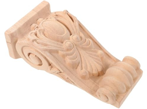 Gatuida Console en Bois Sculpté Décor Rustique, Corbeau en Bois Massif 8x15x4,5 Cm, Style Européen, Décorations D'intérieur, Console Décorative pour Meubles et Habitat,