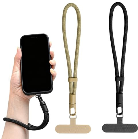 Aihoom 2Pcs Phone Wrist Strap, Universal Anti-Theft Mobile Lanyard, Compatible with iPhone, Samsung, Cellphone Case, Minimalist Hand Wristlet for Security and Safety Anti Loss/Theft