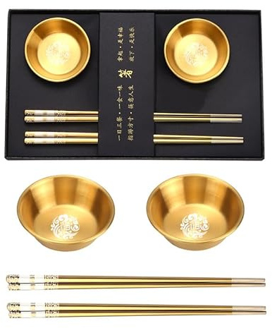 2 Pairs Stainless Steel Chopstick and Sauce Dish Set with Unique Pattern Dishwasher Safe, Reusable Non-Slip Chopstick Gift Set for Asian Dishes Sushi Rice Noodles, Nicely Boxed Chopsticks, Gift Box