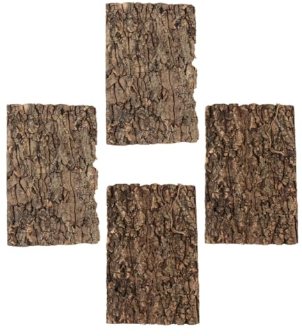 Veemoon 4pcs Tree Bark Terrarium Background Reptile Tank Decor Climbing Bark for Reptile Vivarium Snake Terrarium