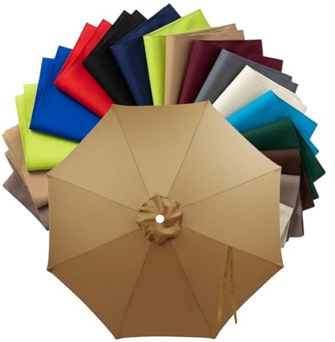 Replacement Parasol Canopy 2m to 4m, Waterproof Polyester Patio Umbrella Replacement Cloth for 6/8 Arms, Sunshade Garden Parasol Fabric Cover, UV Protection
