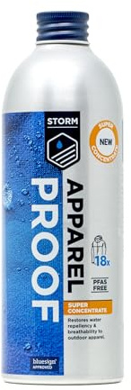 STORM Apparel Proofer 450ml | Super Concentrate | Wash-in Waterproof Solution To Restore Water Repellent Properties to Outdoor Jackets, Trousers & Waterproofs | Restore up to 18 Garments | PFAS Free