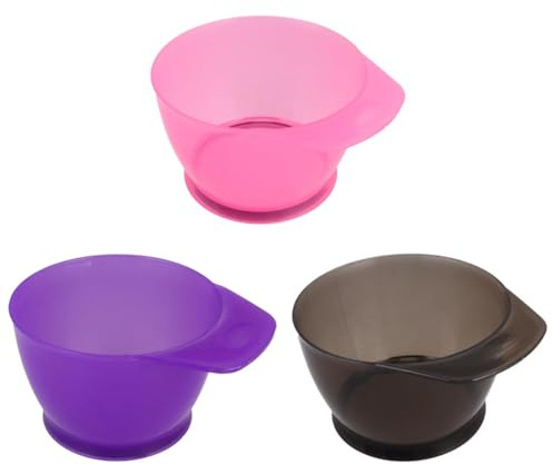 Toddmomy 3pièces Bol de Teinture Cheveux Plastique Renforcé avec Poignée Bol Coloration Épais pour Salon Professionnel et Usage Maison Accessoires pour Teinture Capillaire DIY Mélange