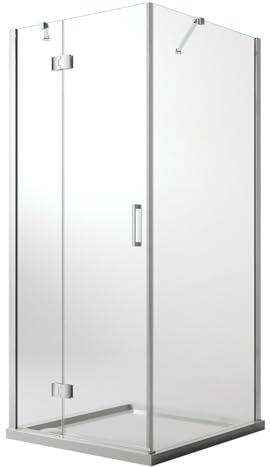 Idralite Cabine de Douche 90x90 CM H190 Transparent avec Easyclean Mod. Flip Porte + Fixe