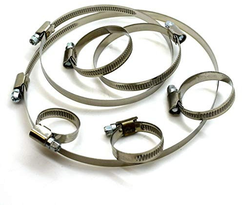 10 x 50-70 mm Genuine Stainless Steel W2 Worm Drive Hose Clamps Pipe Clips
