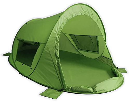 outdoorer Strandmuschel Zack Premium Family, Pop Up Strandmuschel verschließbar, zertifizierter UV 80 Sonnenschutz für den Strand (grün)
