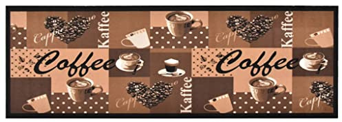vidaXL Küchenteppich Waschbar rutschfest Küchenläufer Teppichläufer Läufer Teppich Flurteppich Küche Bodenmatte Fußmatte Kaffee Braun 60x300cm