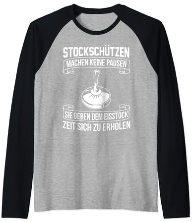 Lustiger Eisstock-Schießstab-Aufkleber Raglan
