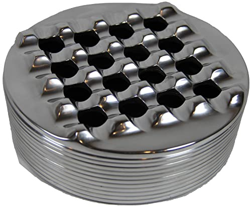 Aluminum Metal Cigar Ashtray with Lid For Men-Durable handcrafted 16 Holes Grid Design Cigar Ash Tray for indoor and outdoor - Wind Resistant Round Ashtray for Cigars to Cigarillos (SILVER)