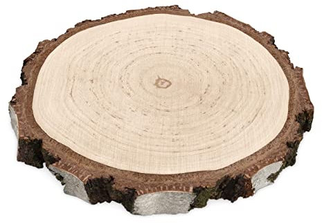 Maverton Disco di Legno Grezzo con Corteccia - diametro da 16 a 22 cm - spessore da 1,5 a 2,5 cm - Legno di Betulla - Sottopiatto - Sottotazza - Vassoio - per Lei - per Lui
