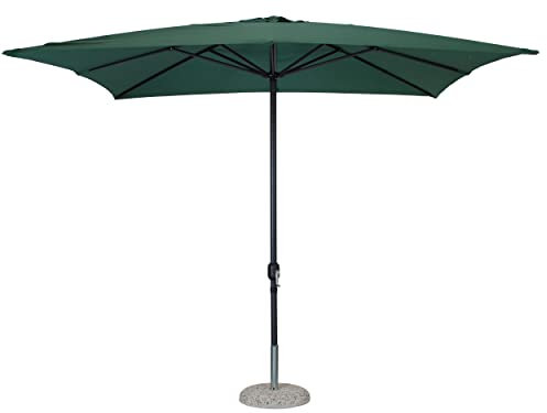 Totò Piccinni Ombrellone da giardino CUBA con palo centrale e struttura in alluminio (3 x 4 Metri, Verde)