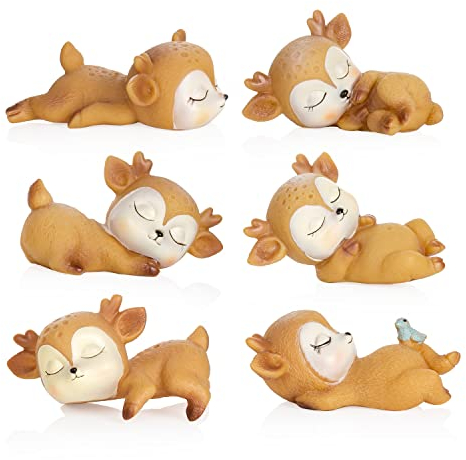 Figura de ciervo para bebé, animales del bosque en decoración para tartas y cubierta, figuras de animales