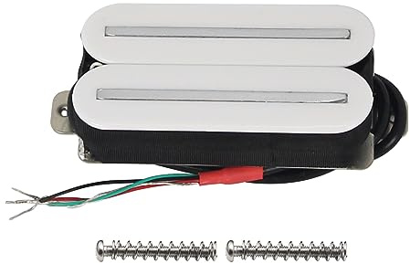 FLEOR Pickup Dual-Hot-Rail-Humbucker-pickup 7–8K hals pickup för elektrisk gitarr av keramik, vit