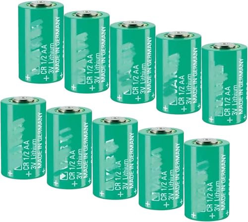 zoyfayl 10 Pcs Battery CR1/2AA 3V Lithium Battery for VARTA CR1/2AA 950 mAh 3V Series Battery (10 Pack)