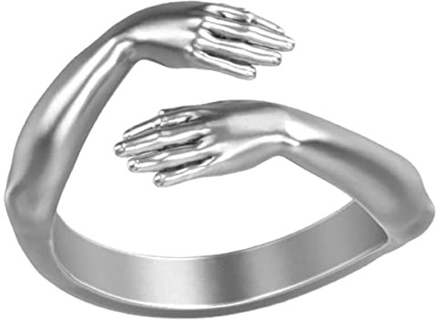 YAHOYA Warme Arme Umarmung Frauen Ring Mode Metall Offene Einstellung Ring Zubehör Zwei Farben