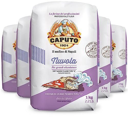 Colichef Farine Caputo Nuvola Type 0-5 Kilos (pack de 5 x 1 Kg) - La farine parfaite pour une pâte légère et aérée. La farine pour Pizza préférée en Italie !