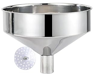 LOGSEE Embudo de Cocina de Acero Inoxidable con Filtro extraíble 20 cm Embudo metálico Multifuncional para líquidos en Polvo aceites Mermelada (Color : Silver, Size : 20/4.2cm)