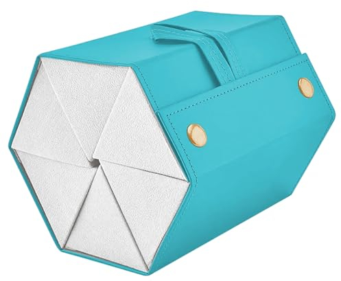 CHENKEE Sonnenbrillen Aufbewahrungsbox, 6 Fächer Faltbare Brille Displaybox Tragbar Brillenbox Aufhängbares Brillenetui für mehrer Brillen Brillenaufbewahrung (Spiegel Grün)