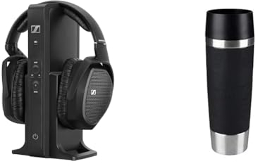 Sennheiser RS 175 Digitaler drahtloser Over-Ear-Kopfhörer & Emsa 515615 Travel Mug Classic Grande 500ml Thermobecher Isolierbecher hält 6h heiß