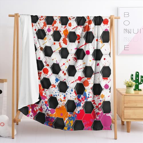 Manta Celosía Hexagonal Cubre Sofa Mantas para Cama De Franela,Cobijas De Invierno Extra Suave,Manta Polar,Mantas para Sofa,Plaid Sofa（130X150Cm）