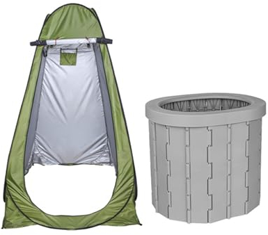 Tragbare Campingtoilette Faltbar Trockentoilette Camping Trenntoilette Notfall Toilette Für Unterwegs Mit 15 Stück Toilettenbeutel 30 cm Hohe Mobile Falttoilette Für Wandern Reisen Angeln, Grey