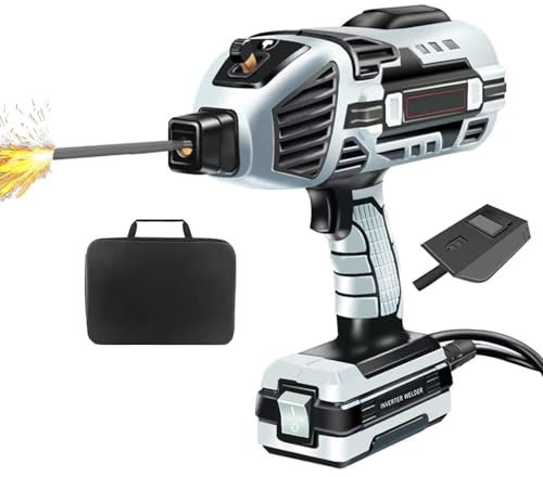 Kindevieft Welding Machine Handheld, 20-120A Portable ARC Stick Welder Machine with 5 Variable Current Adjustment and IGBT Inverter, Welding Tool Set for 3/32-1/8 Welding Rod,Grey