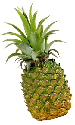 Realistische Ananas Figur, Kunstobst Deko für Zuhause, Stilvolles Ornament, 9cm x 21cm