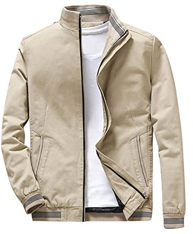 Generisch Sommerjacke Herren Leicht Pilotenjacke Bomberjacke Reißverschluss Mit Taschen Leichte Stehkragen Sportlich Fliegerjacke Freizeitjacke Kurze Regular Fit Blouson Bikerjacke Übergangsjacke