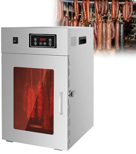 Séchoir à aliments commercial, séchoir à viande rotatif, séchoir à viande et à fruits, séchoir à minuterie horaire 30-90 ℃ réglable, déshydrateur de viande séchée pour hôtel restaurant(Dryer 25kg at o