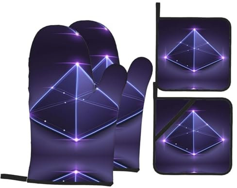 Set di guanti da forno e presine triangolari, resistenti e impermeabili, guanti da cucina perfetti e essenziali