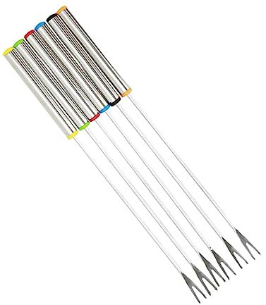 Cabilock Grillgabel 6 Stück Fonduegabel Obstgabel Dessertgabel 24cm Hitzebeständig für Fondue Grillen Picknick