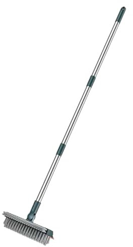 GARVALON Cleaning Brush Mop Long Handle Floor Wall Scrub Squeegee Yellow Green Household Cleaning Tool for Bathroom Kitchen Laminate Tile