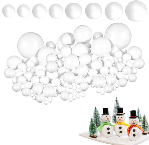 80 Stück Kugeln Zum Basteln, 1 cm bis 5 cm Schaumstoffkugeln in 5 Größen, Weiße Kugel für Kunstdeko Heimwerk Handwerk DIY Projekte, Entwicklung Der Kreativität und Phantasie Der Jugendliche, 15 Jahre+