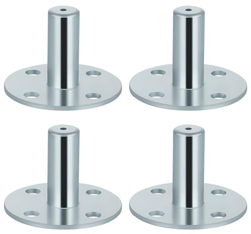 Skelang 4 Pcs Broad Brimmed Top Hat Caster Socket, Metal Casters Sleeves, Wheel Socket Round Inserts for 7/16 in Grip-Ring Stem Caster, Chair Legs, Piano, Furniture and Musical Equipment Replacement