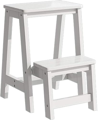 Folding Telescopic Step Ladder Stool for Indoor Use Collapsible Portable and Space Saving Wooden Ladder Stool 2 Floors Step Folding Stool for Small Spaces Octopus feet