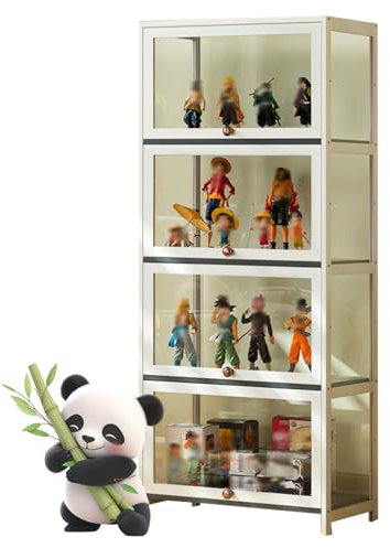 Generisch Sammlervitrine für Miniaturmodelle, Wandvitrine mit 2 Fächern zur Aufbewahrung von Autos und Figuren, Setzkasten mit Scheibe, ideal für Modellbau
