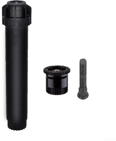 Testa irrigatore pop-up, ugello per irrigazione interrato regolabile a 360 gradi, compatibile con tubi di collegamento da 24 cm o giardino paesaggistico (nero)