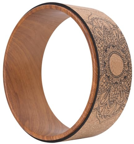 Xiuganpo High Density PU Rubber Yoga Wheel for Stretching and Flexibility to Help Back Aches and Tension, Tear, Flexible Roller Designed, Extend Premium Back Roller (Wood grain inner)