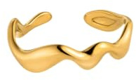 Purelei Abstract Wave Ring Damen – Verstellbarer Damenring aus langlebigem Edelstahl – Wasserfeste Ringe – Schmuck für deinen individuellen Look