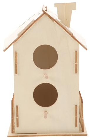 NAMOARLY Casa de Pájaros de Madera DIY para Kit de Manualidades de Casa de Pájaros Sin Pintar Juguete de Graffiti para Decoración y Actividades Infantiles