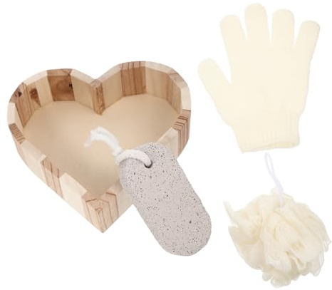 Beaupretty Hautpflege 3 Stück mit Holzbox für Dusche und Bad Zuverlässiges Peeling mit Nylon und Pp Geschenkset für Zuhause und Hotel