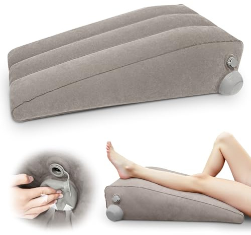 Inmoredo Inflatable Leg Elevation Pillow for After Surgery, Leg Wedge Pillow for Post-Surgery Recovery, Adjustable Height for Foot Ankle Knee, with Easy Press Pump Valve, Single Leg