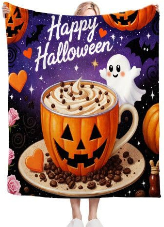 Nuphtun Manta para Sofá 240 x 260 Halloween, Manta de Franela Extra Grande Premium 240x260 cm | Multiusos como Cubresofá o Manta de Picnic para Uso Doméstico y Exterior C371