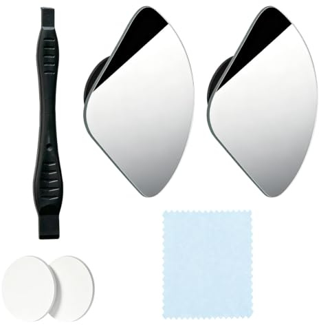 Toter-Winkel-Spiegel, 2PCS 360° Verstellbar, Fan Form Rahmenloser | Drehbarer HD-Glas-Weitwinkelspiegel, Konvex, Wasserdichte, Anti-Beschlag, Verkehrssicherheit, für Auto, SUV, LKW, Van