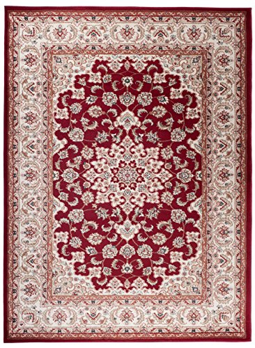 Carpeto Orientteppich Teppich Rot 300 x 400 cm Medaillon Klassisch Muster - Wohnzimmer Schlafzimmer Esszimmer