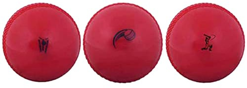 Kosma Set of 3 Windball Cricket Ball | Indoor & Outdoor Soft Training Cricket Ball for Coaching Practic (Red)