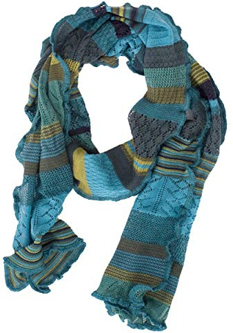 Invero, Sciarpa in lana merino Manu, 100% lana, turchese scuro, Taglia unica