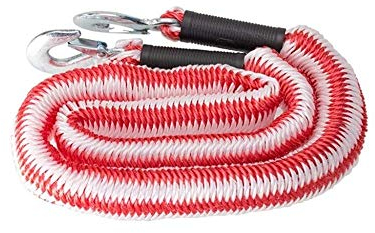 WLOWS Elastischer Abschleppgurt Hochleistungs-Bergungsgurt 1 5-4 M 5 Tonnen (11023 Lbs) Bruchfestigkeits-Seilwindengurt Mit 2 Haken Für Den Notfall Im Auto